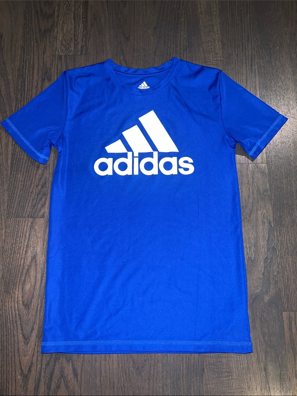 Boys Adidas Aeroready Royal Blue Short Sleeve Logo Tee Size M